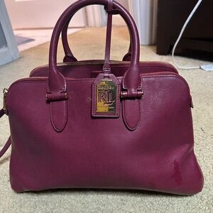 Ralph Lauren Burgundy Leather Satchel